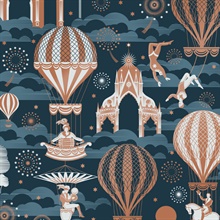 Pleasure Gardens - Midnight &amp; Copper colourway wallpaper