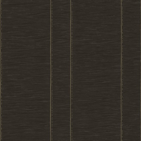 Black Pleated Stripe Wallpaper