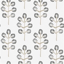 Plum Tree Black Botanical Wallpaper