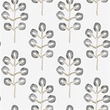 Plum Tree Black Botanical Wallpaper