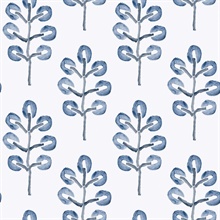 Plum Tree Blue Botanical Wallpaper