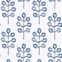 Plum Tree Blue Botanical Wallpaper