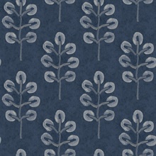 Plum Tree Dark Blue Botanical Wallpaper