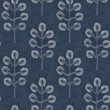 Plum Tree Dark Blue Botanical Wallpaper