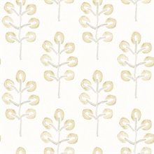 Plum Tree Yellow Botanical Wallpaper