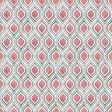 Plume Coral Ogee Wallpaper