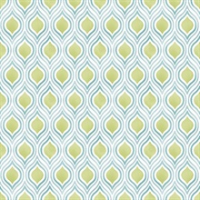 Plume Green Ogee Wallpaper