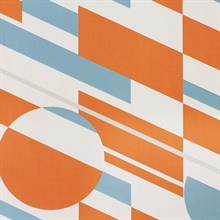 P.L.U.T.O. - Tangerine Dream &amp; Silver colourway wallpaper