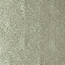 Poesy Silver Damask Wallpaper