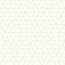 White &amp; Gold Point of View Geometric Wallpaper