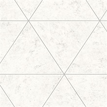 Polished Concrete Silver Geometric Wallpaper