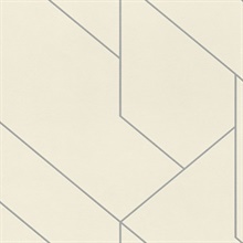 Pollock White &amp; Silver Gilded Geometric Textured Wallpaper