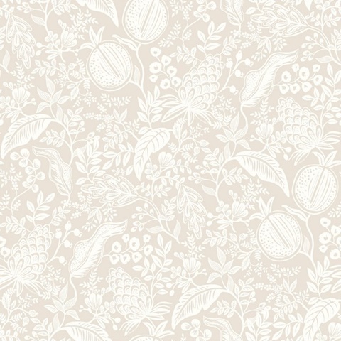 Pomegranate Beige & White Peel & Stick Wallpaper