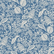 Pomegranate Blue & Ivory Peel & Stick Wallpaper