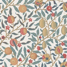 Pomegranate Botanical Moonstone Blue & Light Ochre Peel and Stick Wall