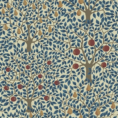 Pomona Blue Fruit Tree Wallpaper