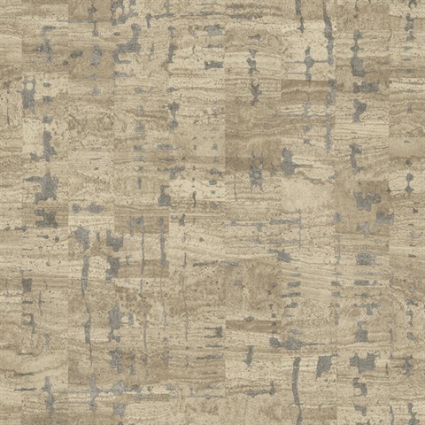 Pop The Cork Taupe Wallpaper