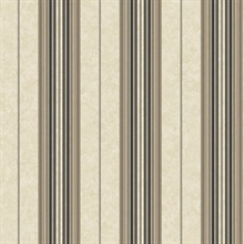 Poppy Black Baroque Stripe Wallpaper