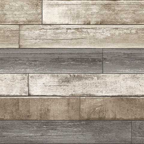 Porter Brown Weathered Plank Wallpaper