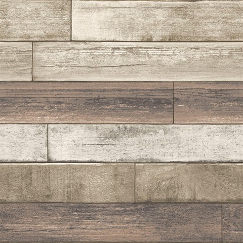 Porter Coffee Weathered Plank Wallpaper