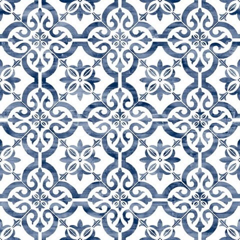 Porto Tile Tile Riviera Blue Peel and Stick Wallpaper