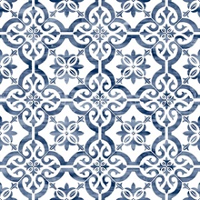 Porto Tile Tile Riviera Blue Peel and Stick Wallpaper