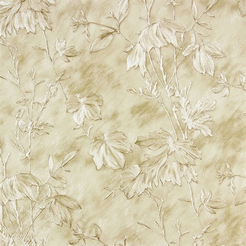 Portofino Cream Cow Leaves Wallpaper