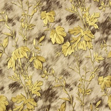 Portofino Light Brown Cow Leaves Wallpaper