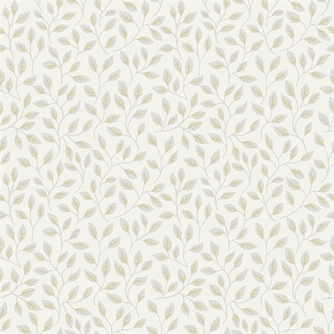 Posey White Vines Wallpaper