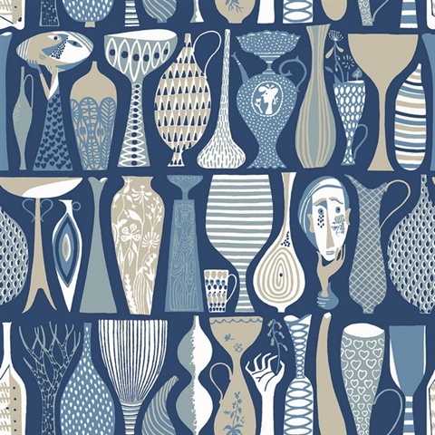 Pottery Blue Folk