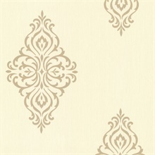 Powell Gold Damask Medallion Wallpaper