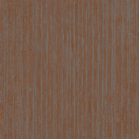 Precious Metal Copper Corrugated Industrial Wallpaper