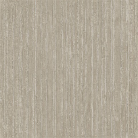 Precious Metal Taupe Corrugated Industrial Wallpaper
