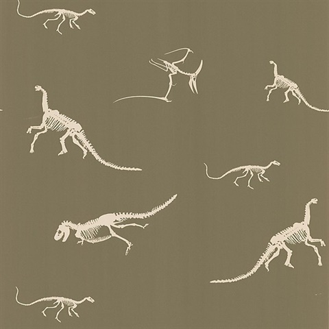 NG63857 | Prehistoric Brown Dinosaur Bones Wallpaper | Wallpaper Boulevard