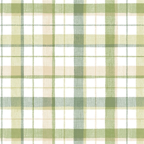 Pretty Green Plaid Wallpaper