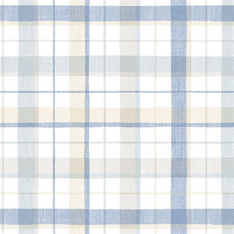 Pretty Plaid Blue Wallpaper