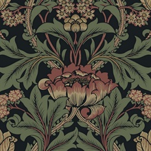 Primrose Floral Denim Blue & Auburn Peel and Stick Wallpaper