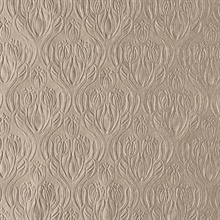 Printemps Brown Tulip Ogee Wallpaper