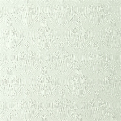 Printemps Cream Tulip Ogee Wallpaper
