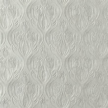 Printemps Pewter Tulip Ogee Wallpaper