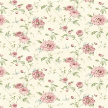 Priscilla Pink Peony Floral Trail Wallpaper