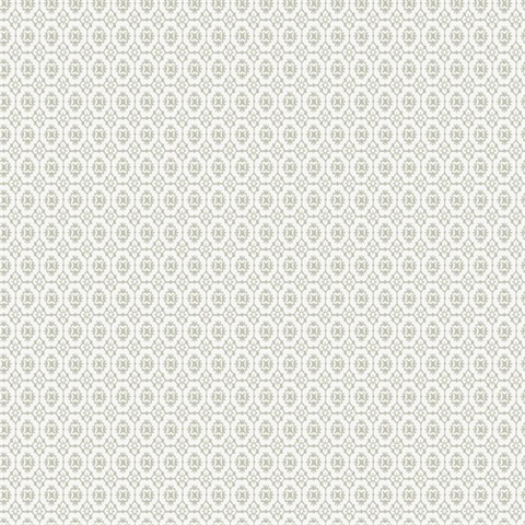 Priti Grey Floral Geo Grid Wallpaper