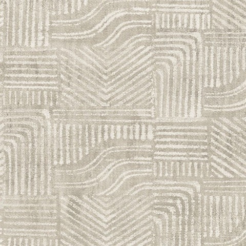 Pueblo Light Grey Global Geometric Wallpaper