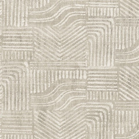 Pueblo Light Grey Global Geometric Wallpaper