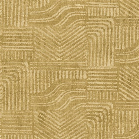 Pueblo Mustard Global Geometric Wallpaper