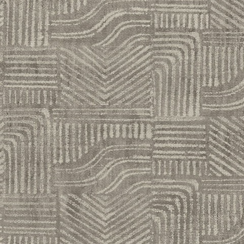 Pueblo Taupe Global Geometric Wallpaper