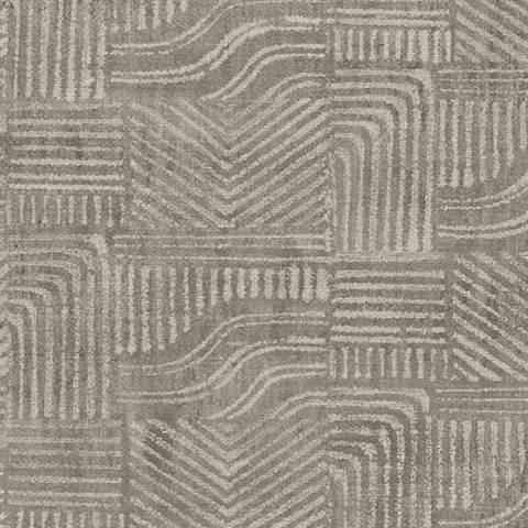 Pueblo Taupe Global Geometric Wallpaper