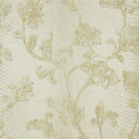 Puglia Ivory Python Scroll Wallpaper