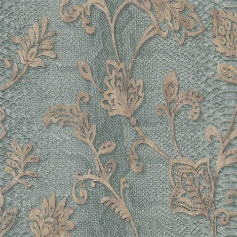 Puglia Teal Python Scroll Wallpaper