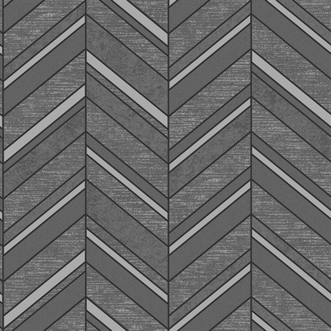 Punta Mita Charcoal Chevron Wallpaper